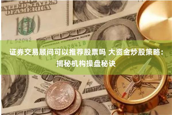 证券交易顾问可以推荐股票吗 大资金炒股策略：揭秘机构操盘秘诀